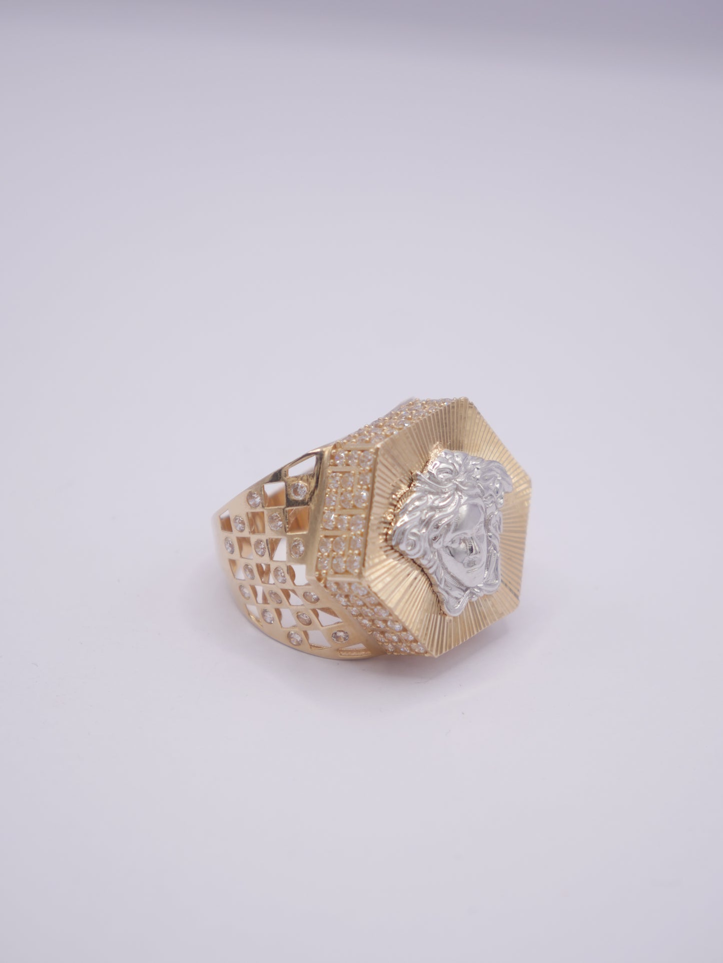 New 14K CZ Medusa Gold Ring I.J™