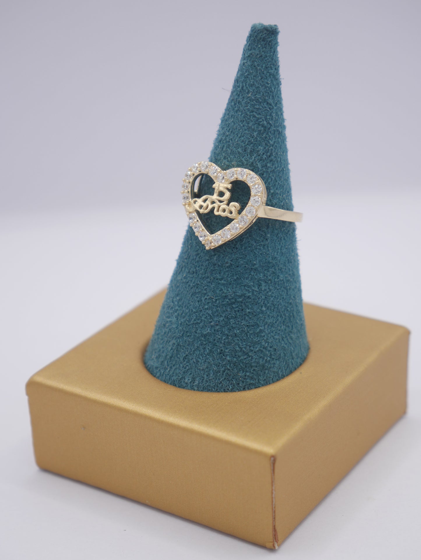 New 14K CZ Heart Gold Ring I.J™