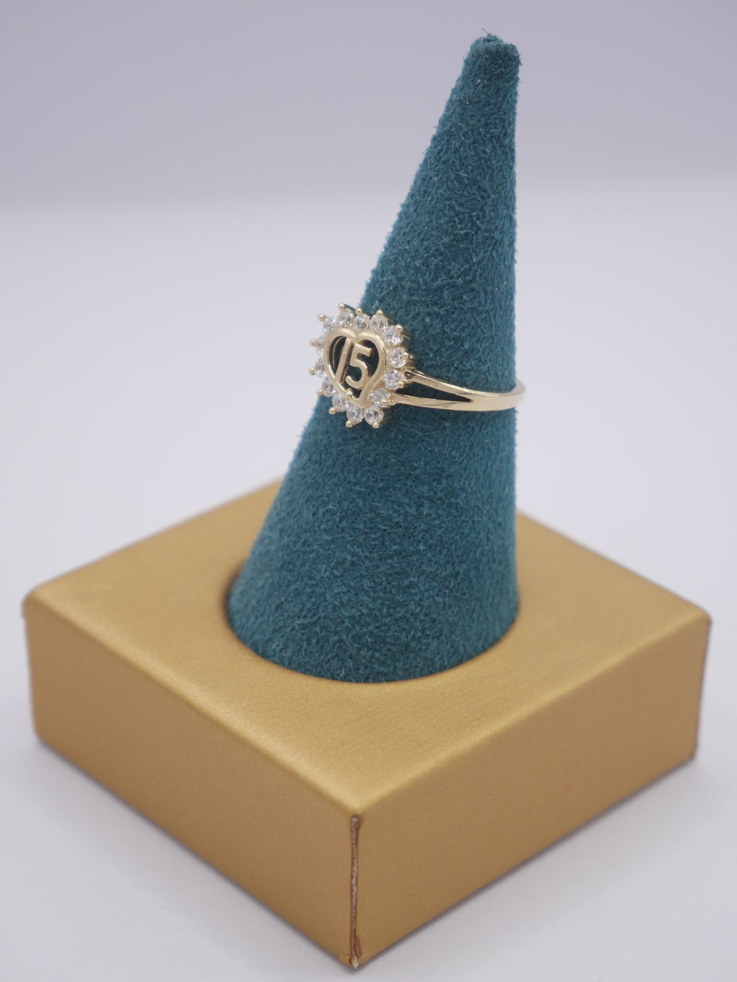 New 14K CZ Heart Gold Ring I.J™