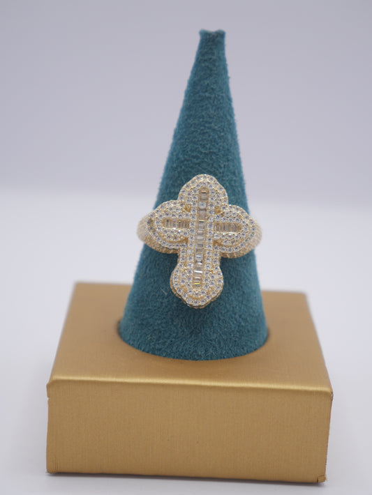 New 14k CZ Cross Ring I.J™