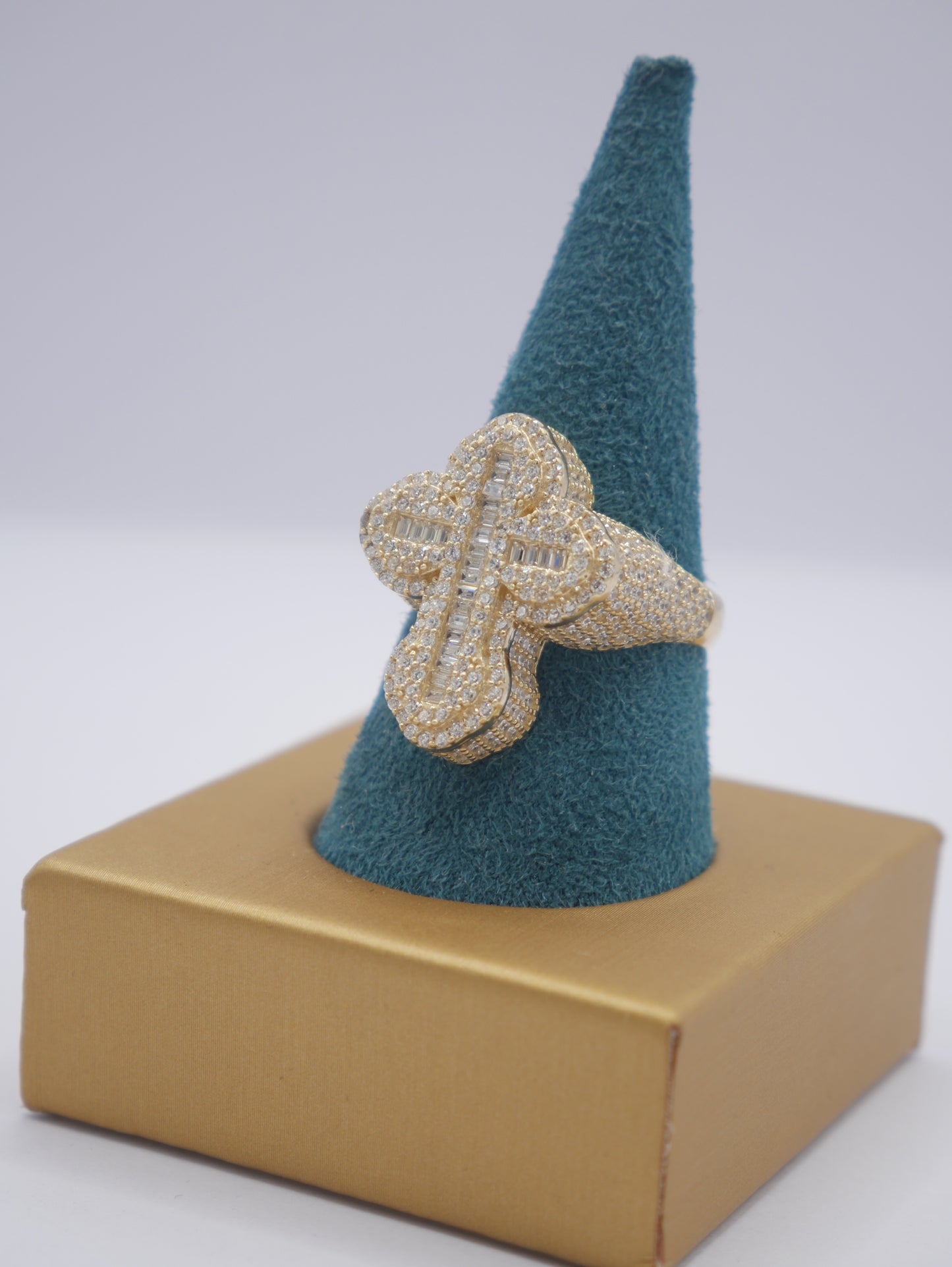 New 14k CZ Cross Ring I.J™