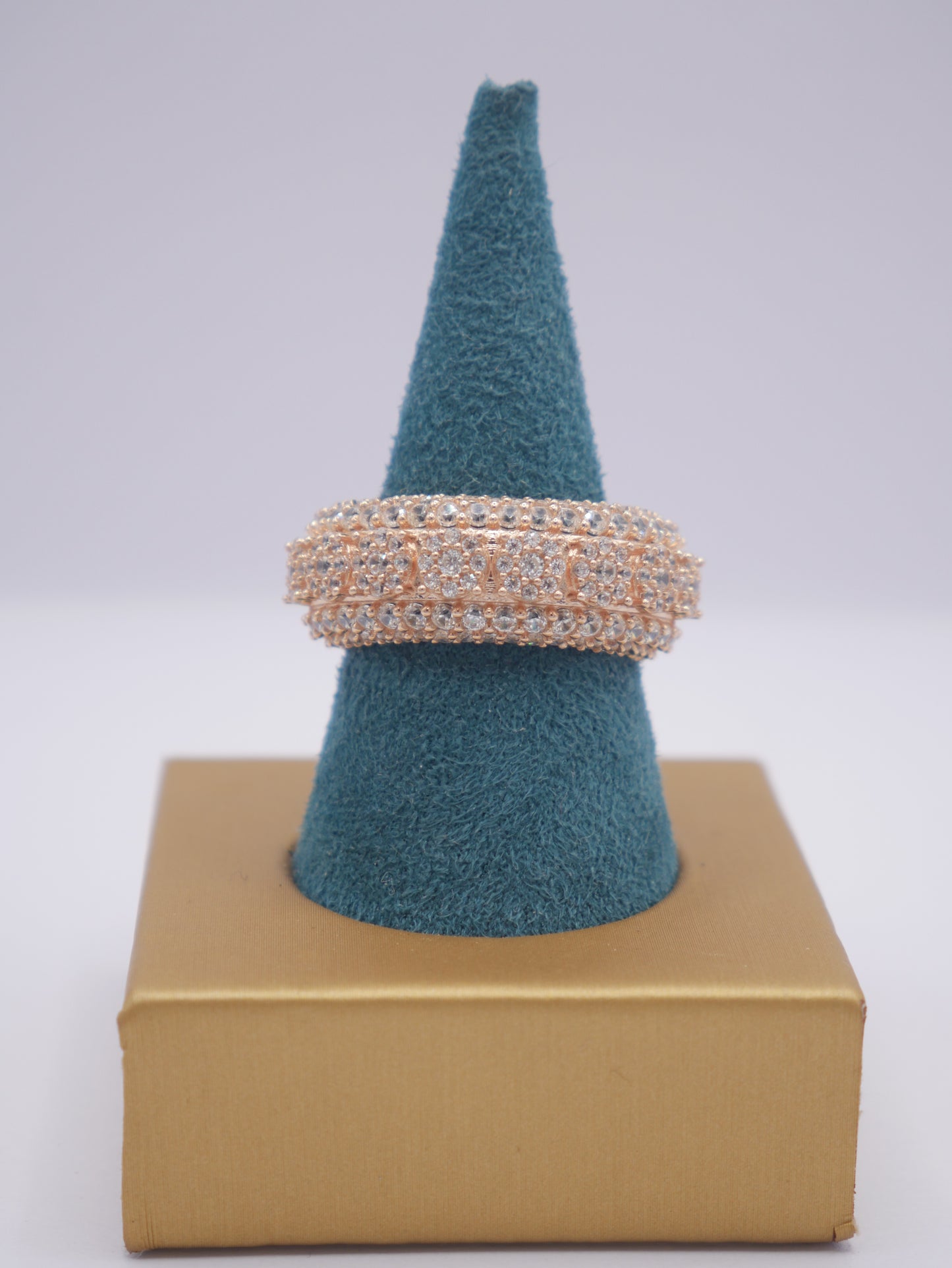 New 14K CZ Exclusive Design Rose Gold Ring I.J™