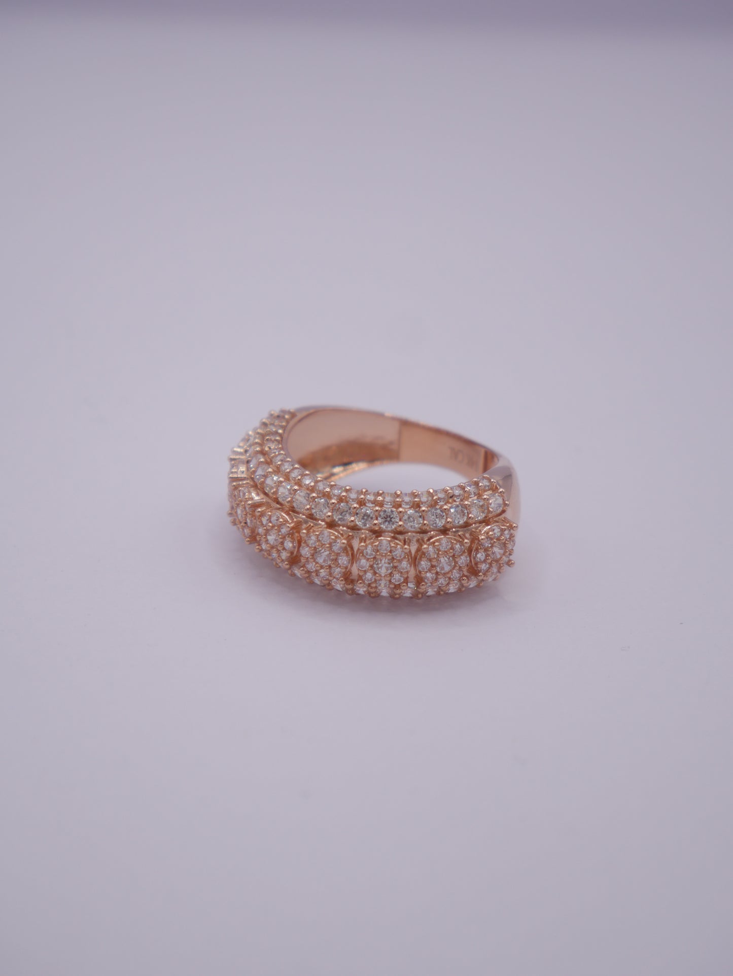 New 14K CZ Exclusive Design Rose Gold Ring I.J™