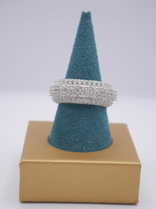 New 14K CZ Exclusive Design White Gold Ring I.J™