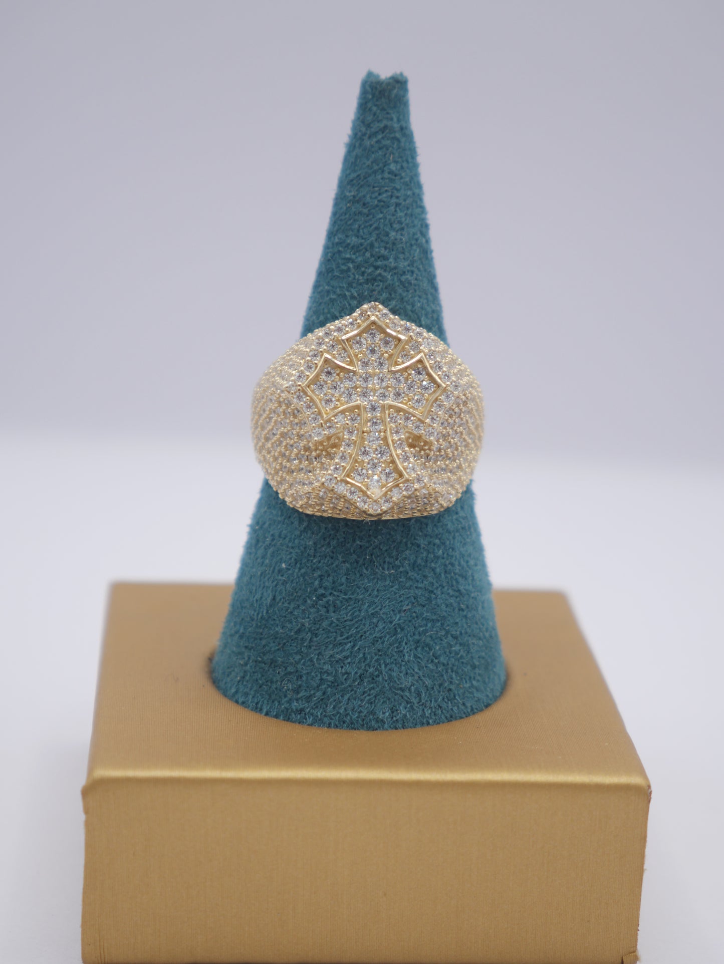 New 14K CZ Cross Ring I.J™