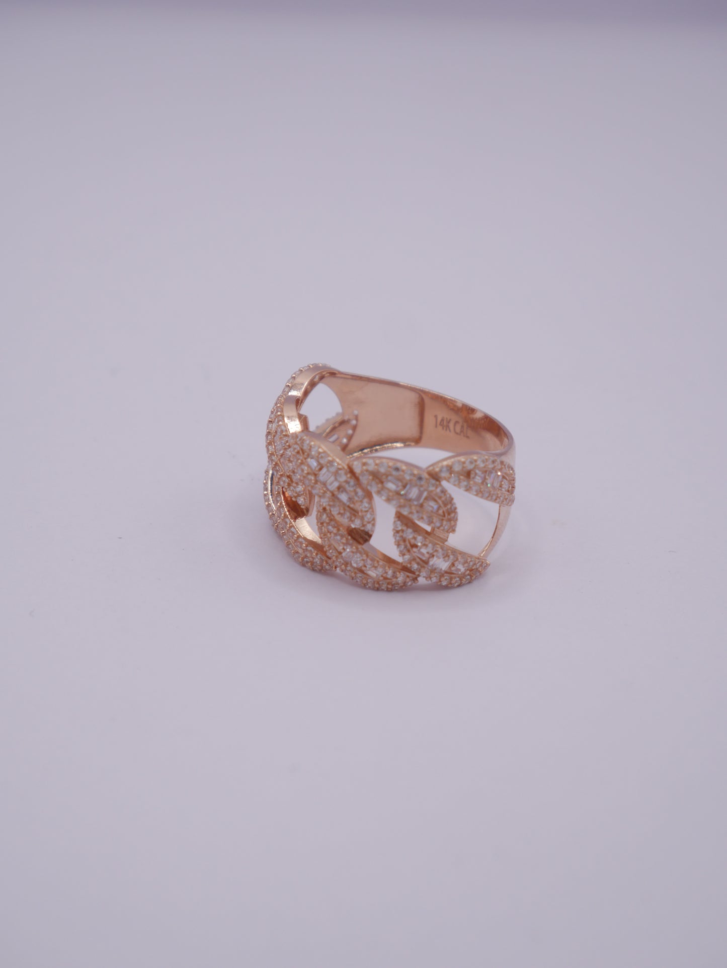 New 14K CZ Cuban Rose Gold Ring I.J™