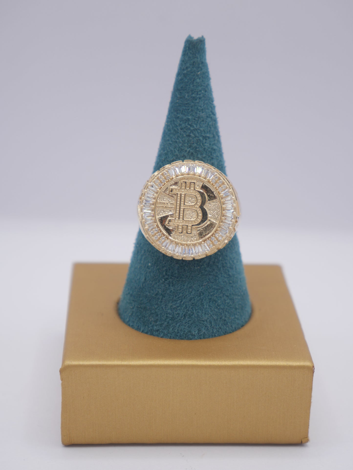 New 14K CZ Initial B Gold Ring I.J™