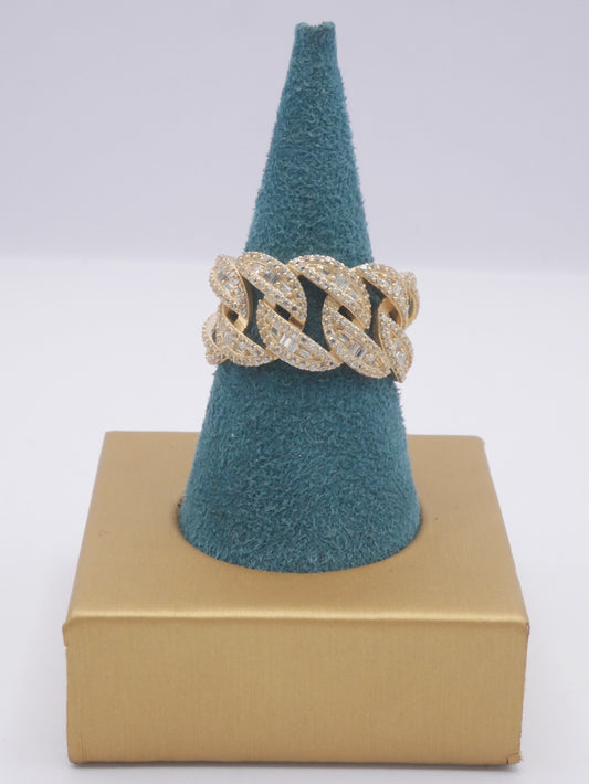 New 14K CZ Cuban Gold Ring I.J™