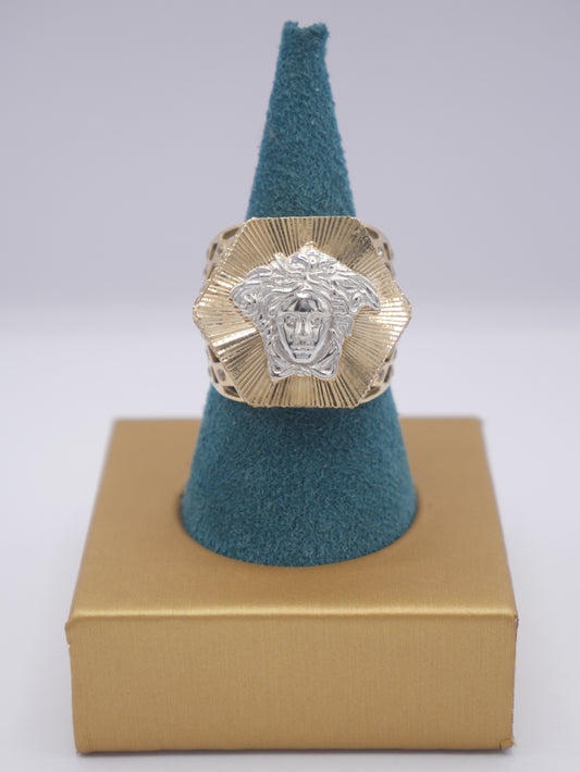 New 14K CZ Medusa Gold Ring I.J™