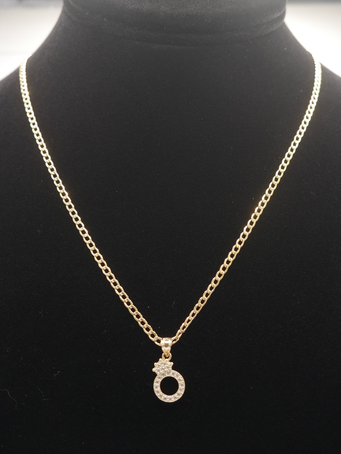 New 14K CZ Letter O And Cuban Chain I.J™