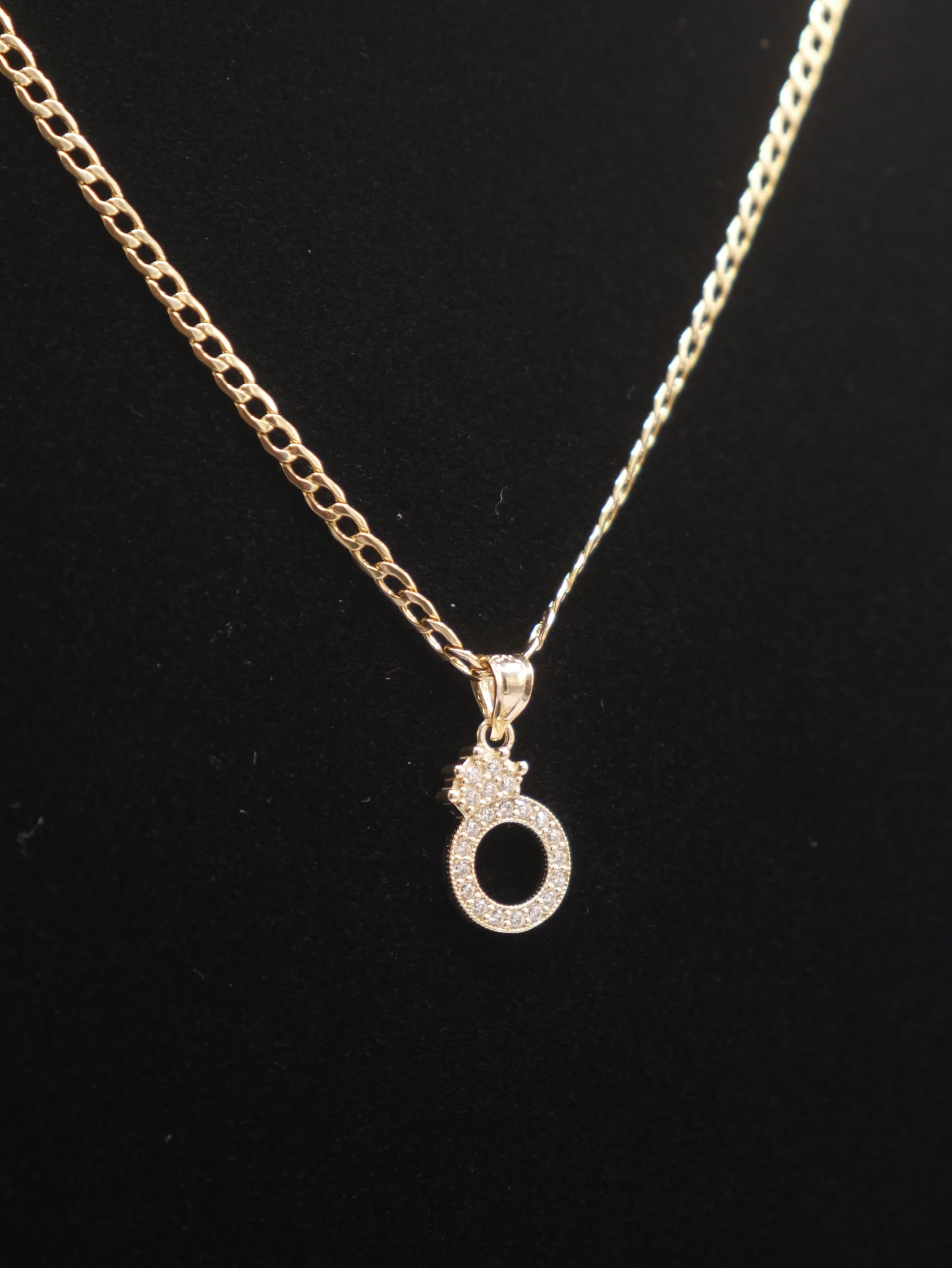 New 14K CZ Letter O And Cuban Chain I.J™