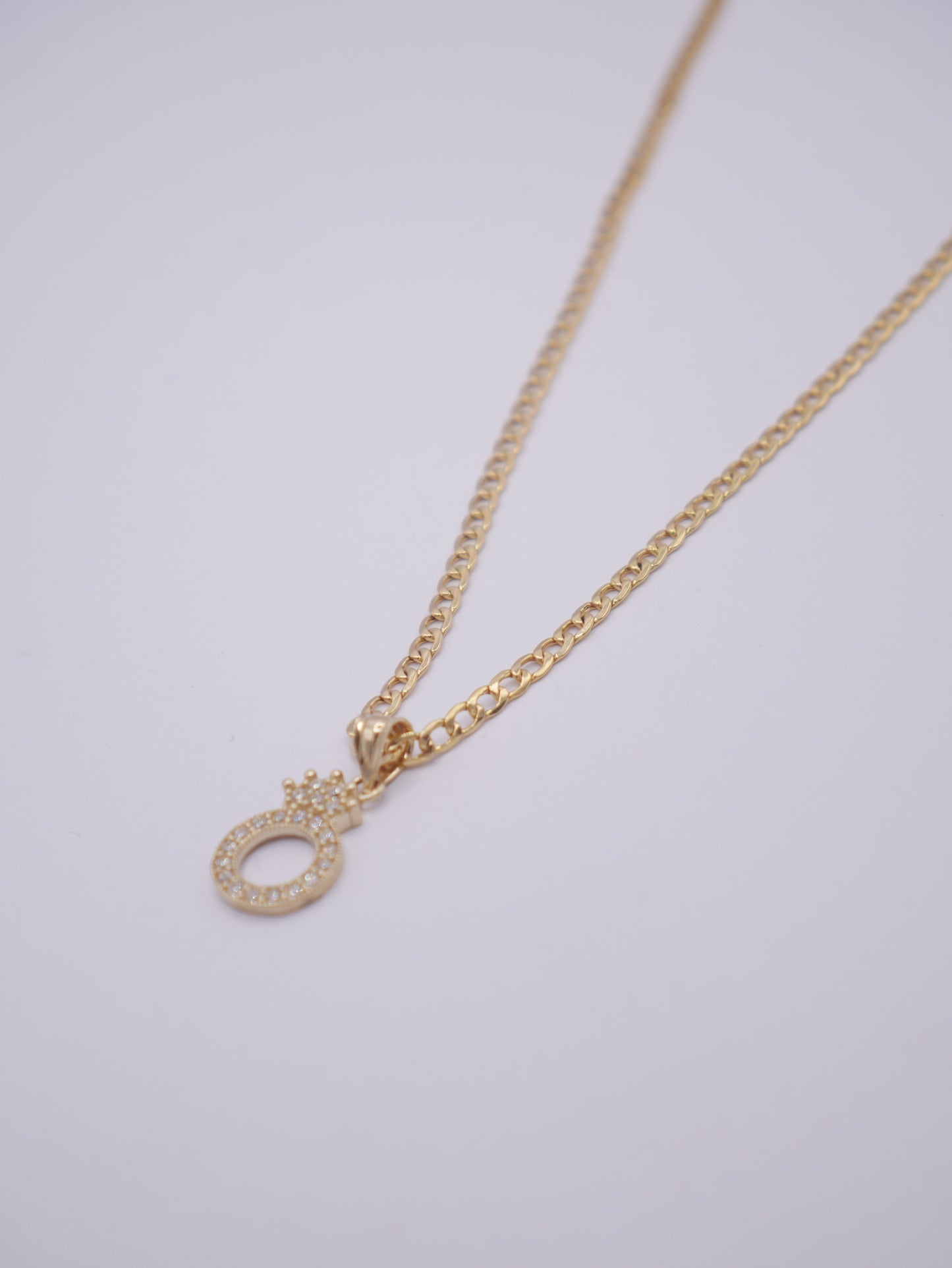 New 14K CZ Letter O And Cuban Chain I.J™