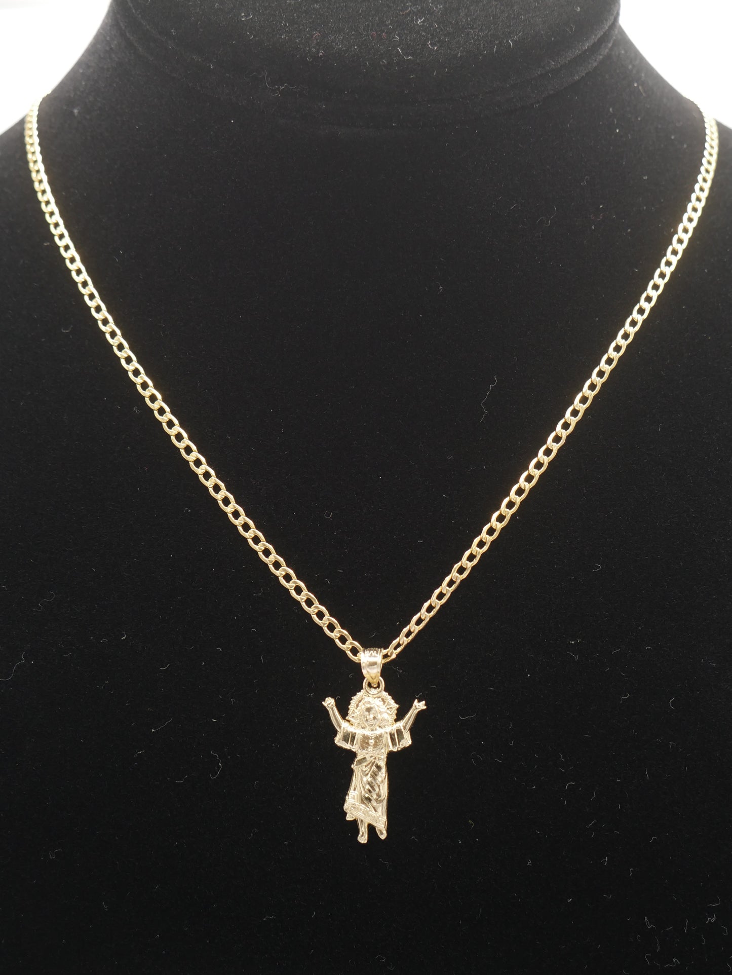 New 14K CZ Divino Niño And Cuban Chain I.J™