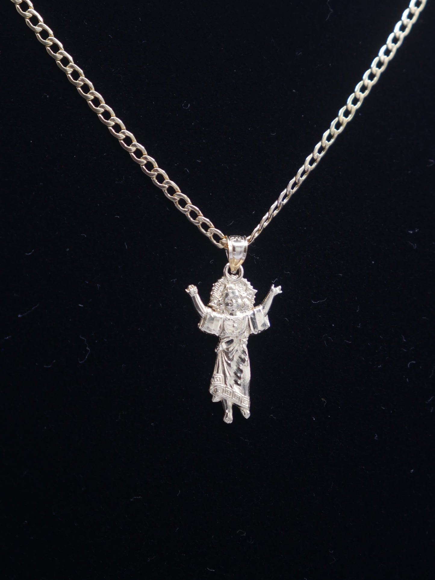New 14K CZ Divino Niño And Cuban Chain I.J™