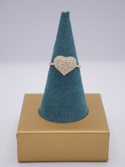 New 14K CZ Heart Gold Ring I.J™