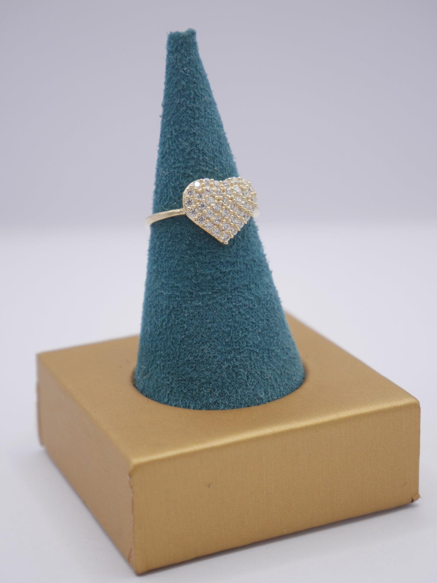 New 14K CZ Heart Gold Ring I.J™