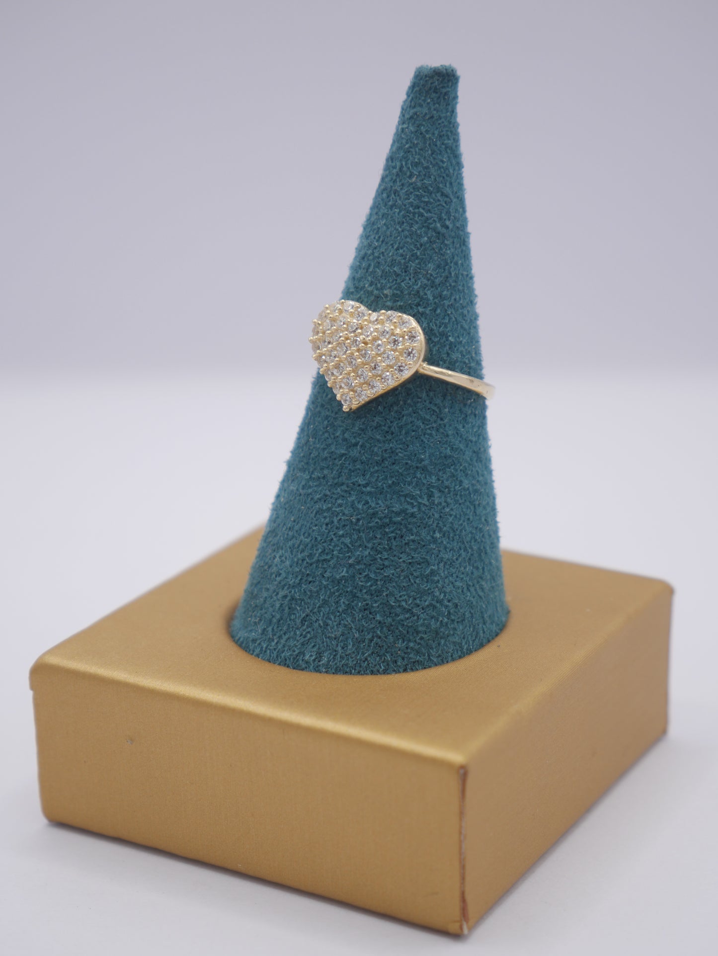 New 14K CZ Heart Gold Ring I.J™