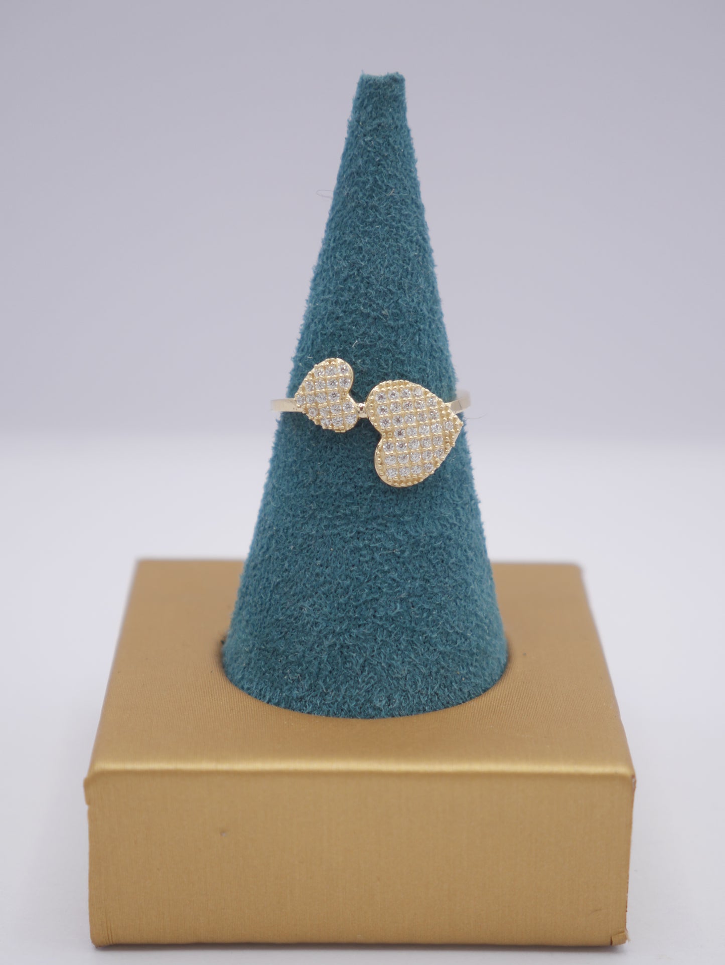 New 14K CZ Heart Gold Ring I.J™