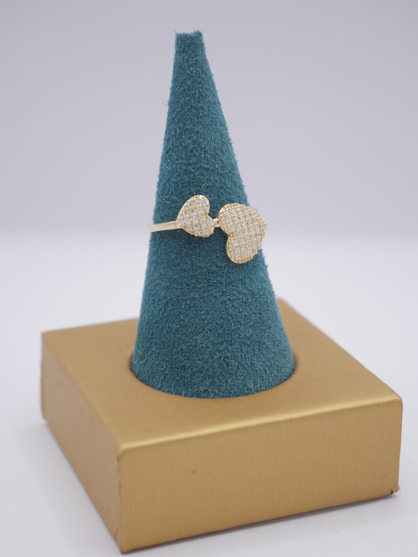 New 14K CZ Heart Gold Ring I.J™