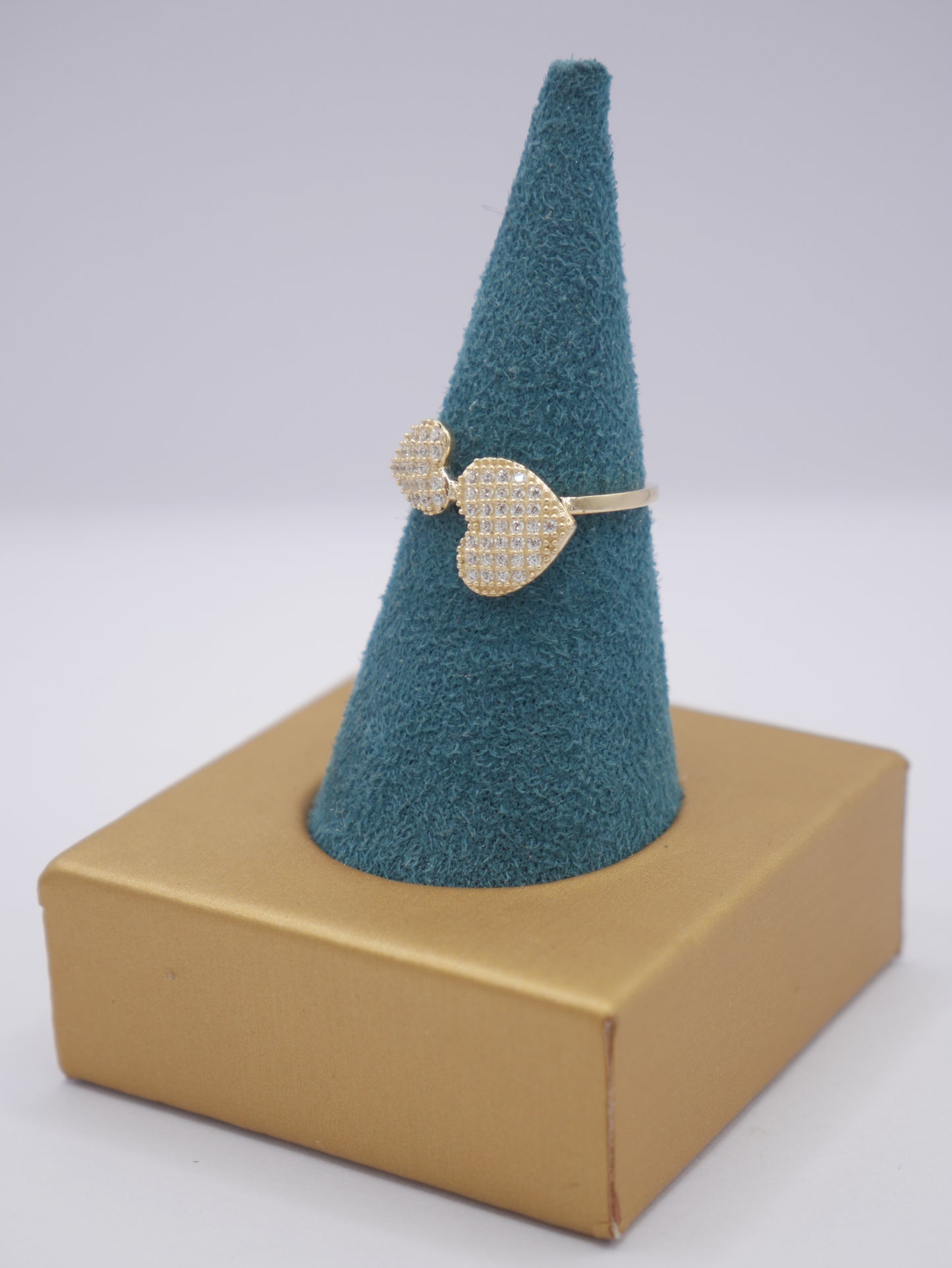 New 14K CZ Heart Gold Ring I.J™