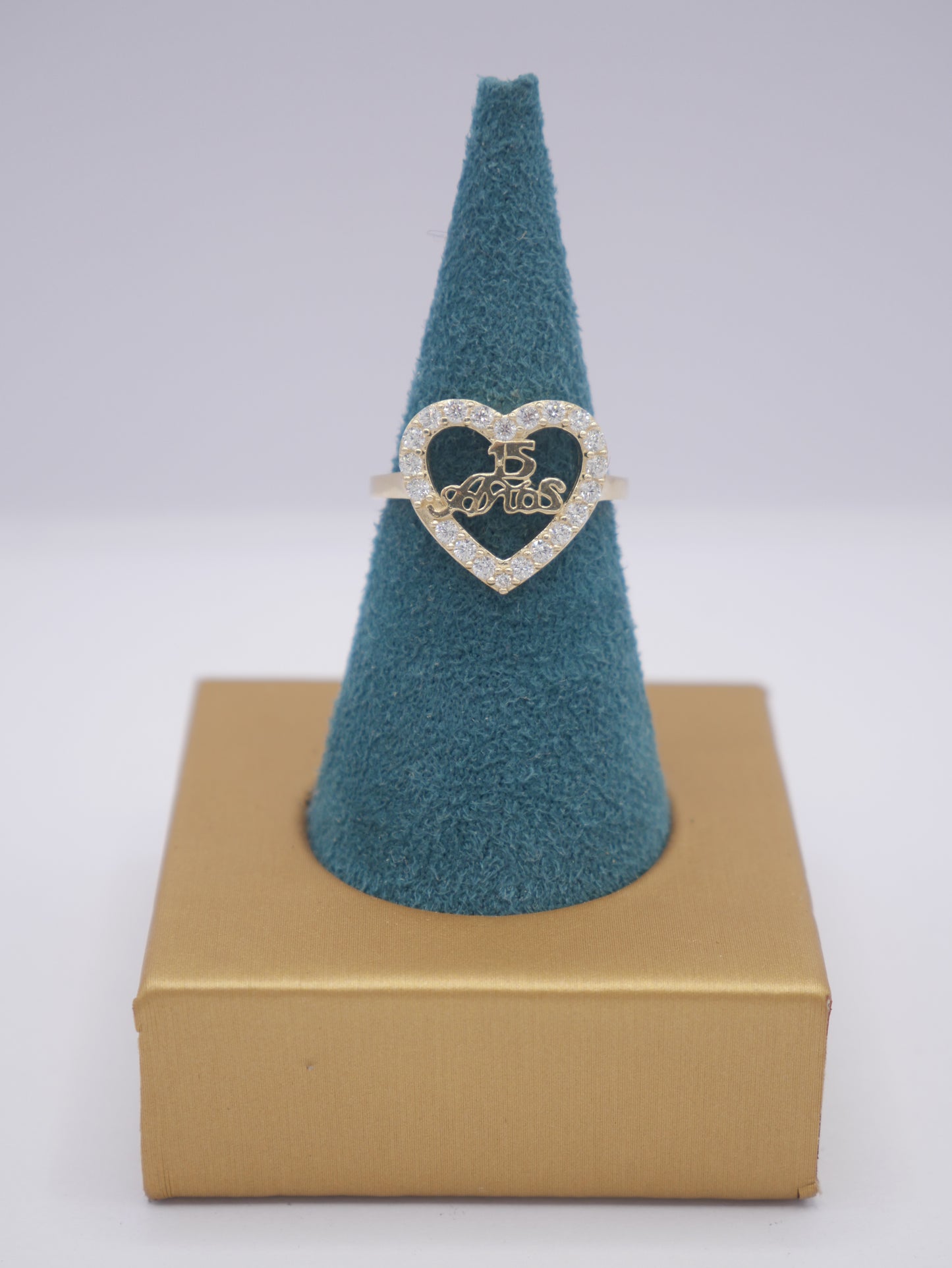 New 14K CZ Heart Gold Ring I.J™