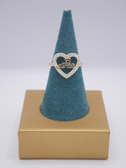 New 14K CZ Heart Gold Ring I.J™