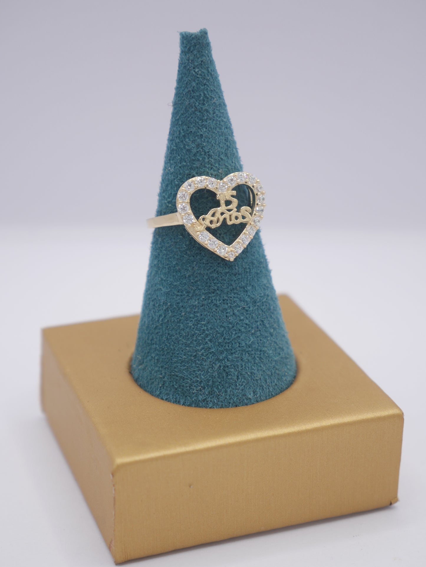 New 14K CZ Heart Gold Ring I.J™