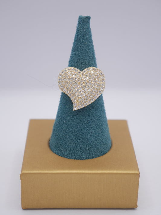 New 14K CZ Heart Gold Ring I.J™