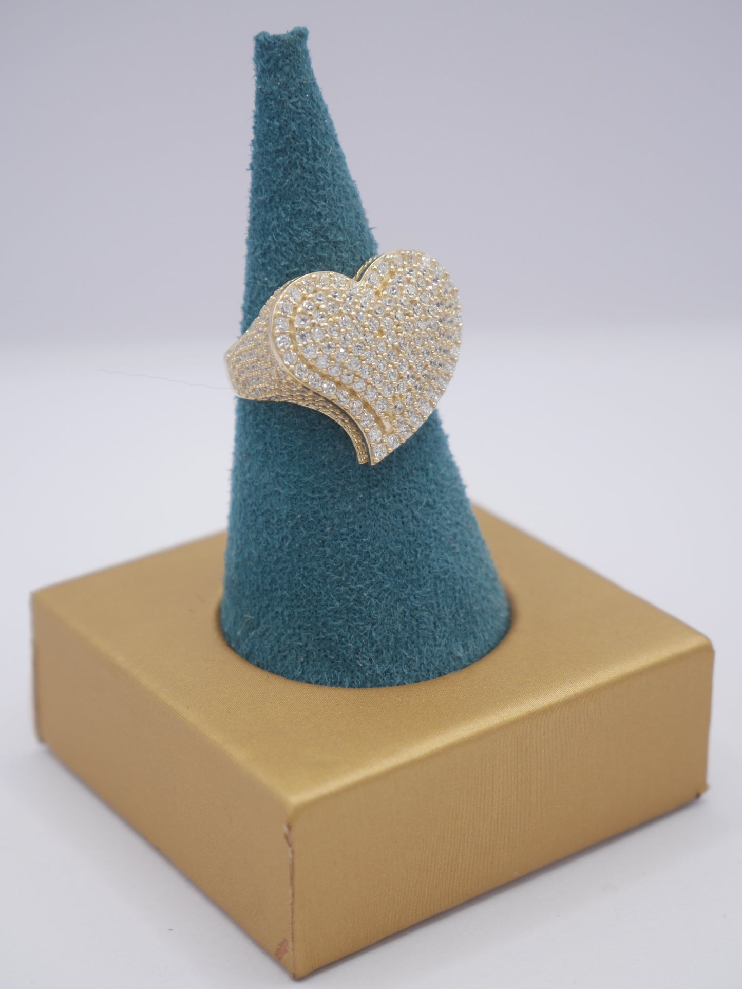 New 14K CZ Heart Gold Ring I.J™