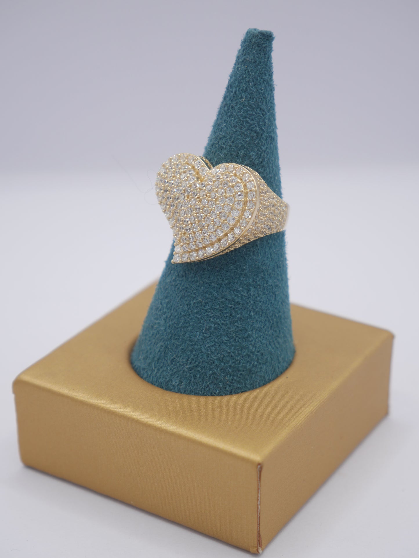 New 14K CZ Heart Gold Ring I.J™