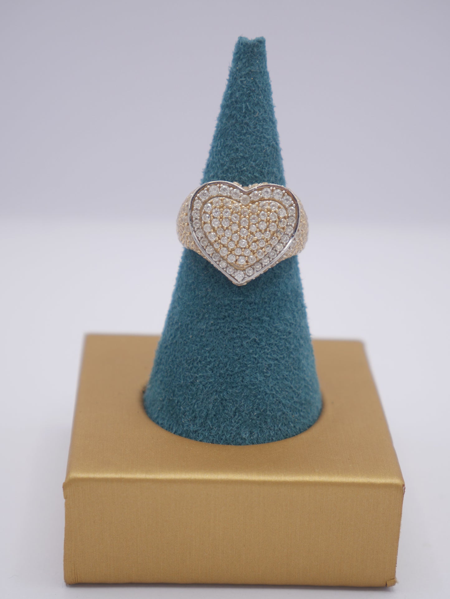 New 14K CZ Heart Gold Ring I.J™