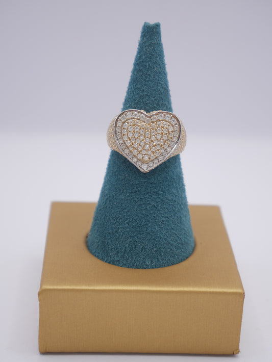 New 14K CZ Heart Gold Ring I.J™