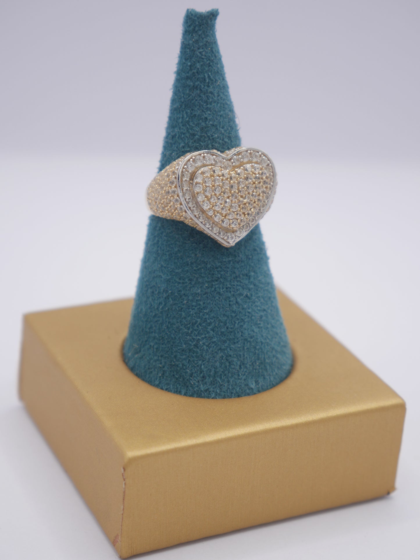 New 14K CZ Heart Gold Ring I.J™