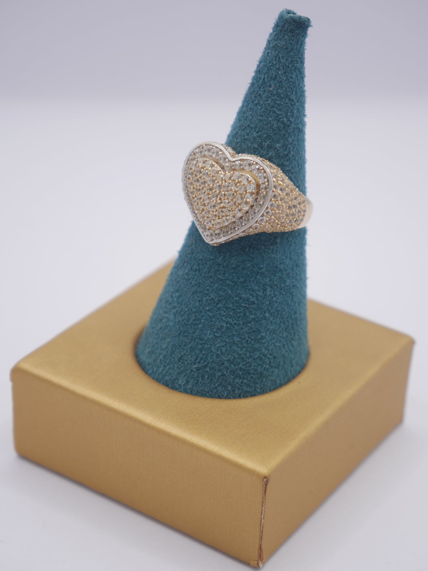 New 14K CZ Heart Gold Ring I.J™