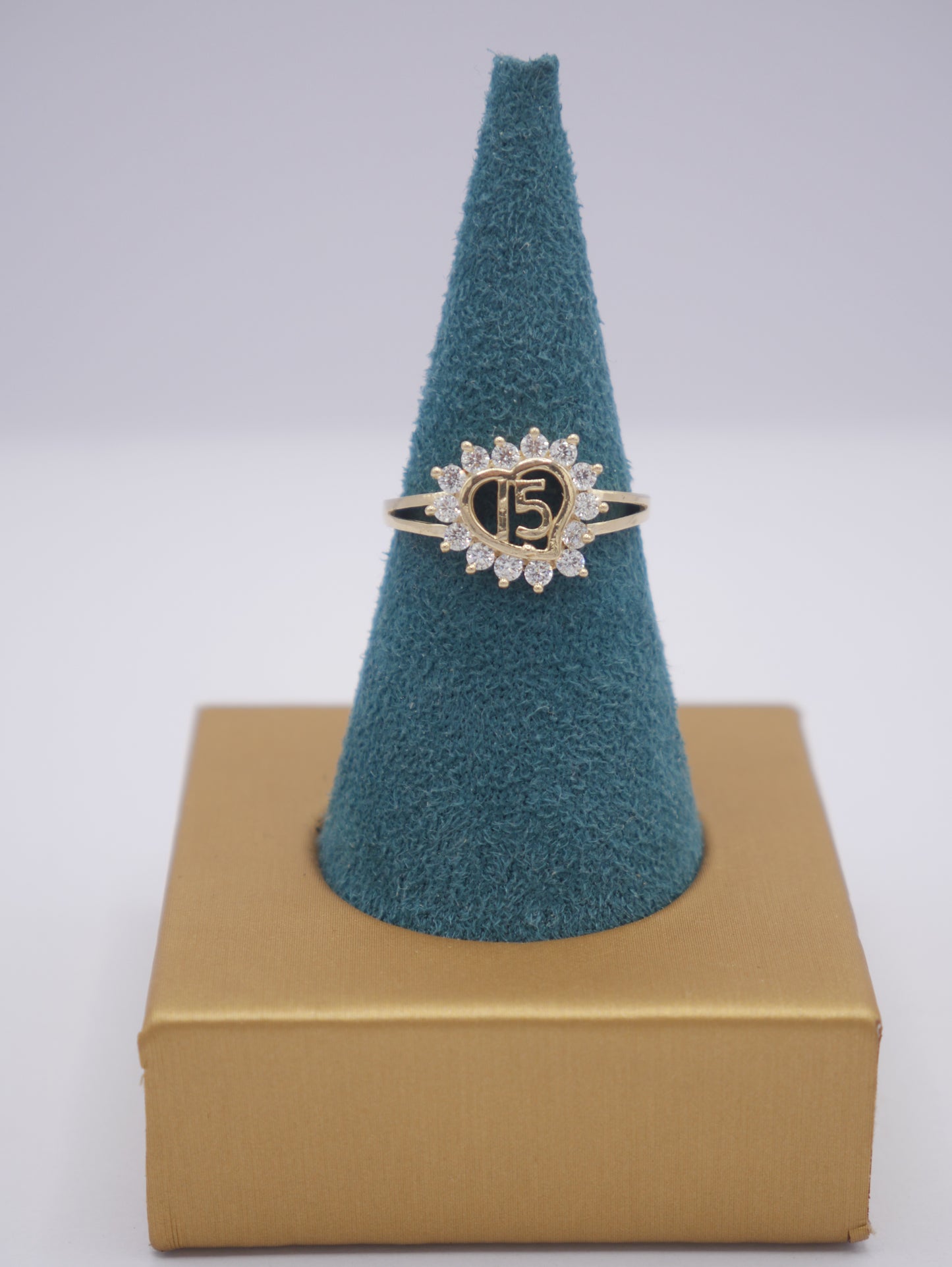 New 14K CZ Heart Gold Ring I.J™