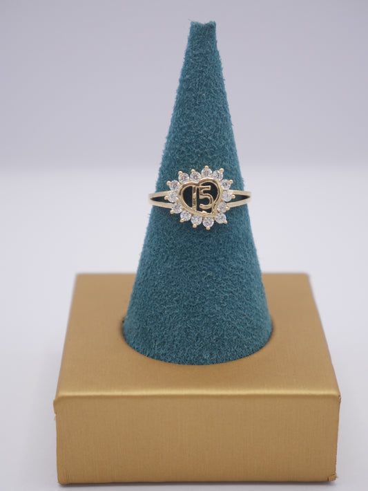 New 14K CZ Heart Gold Ring I.J™