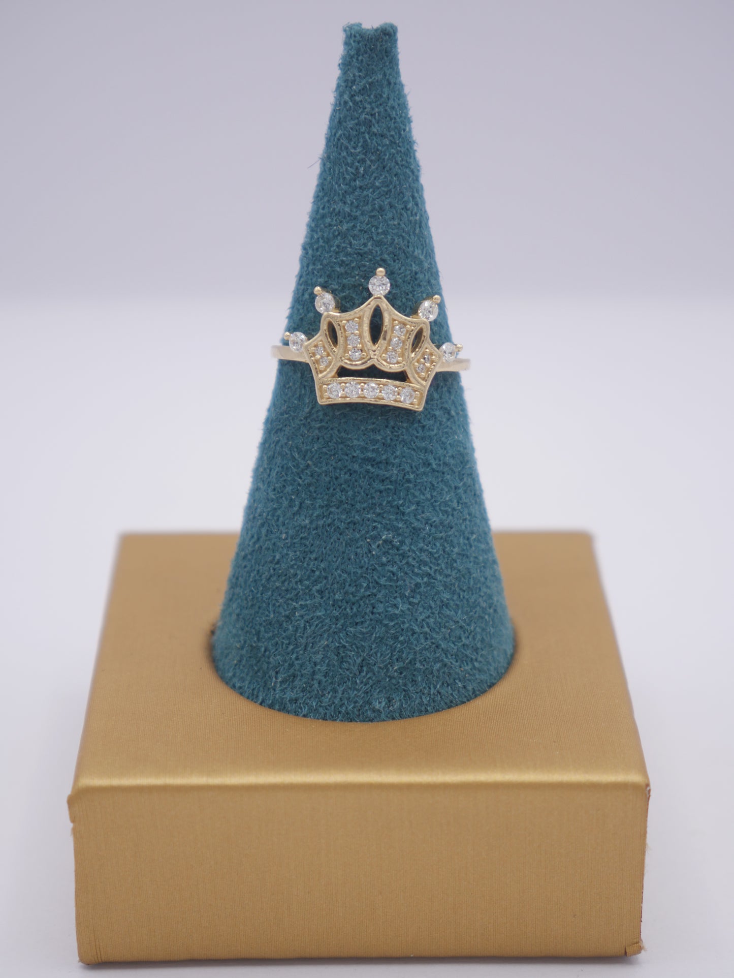 New 14K CZ Crown Gold Ring I.J™