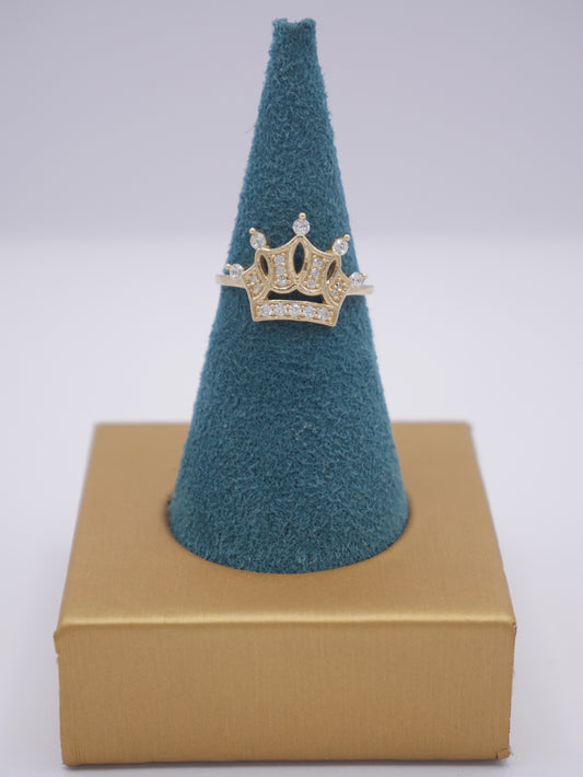 New 14K CZ Crown Gold Ring I.J™