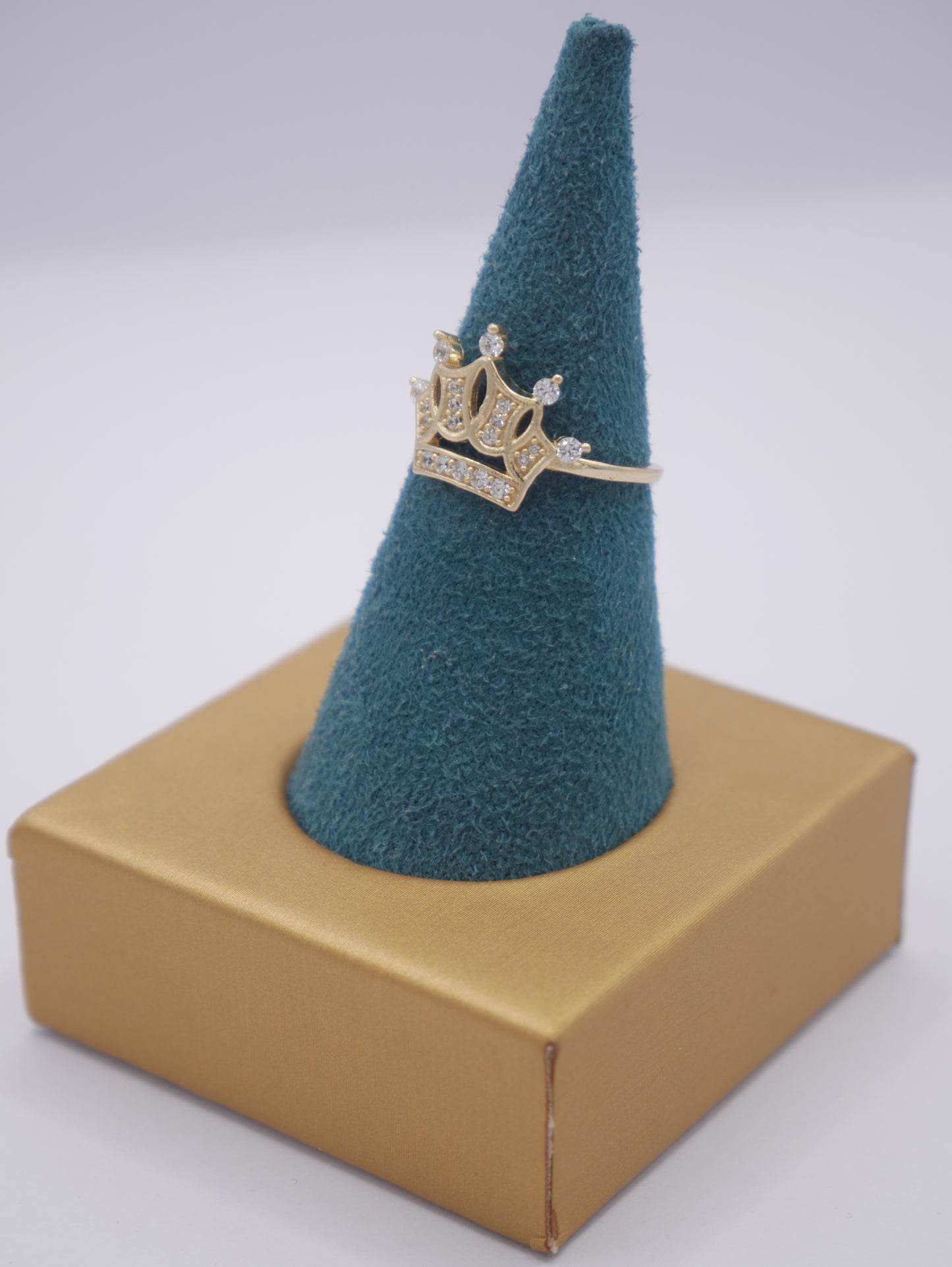 New 14K CZ Crown Gold Ring I.J™