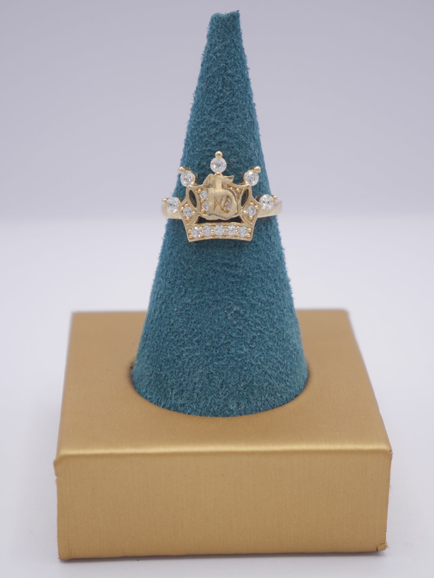 New 14K CZ Crown Gold Ring I.J™