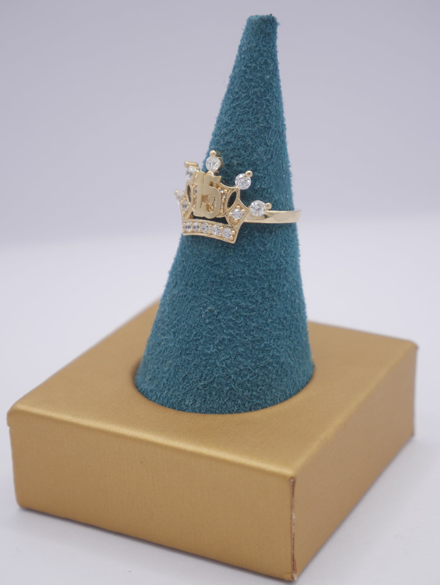 New 14K CZ Crown Gold Ring I.J™
