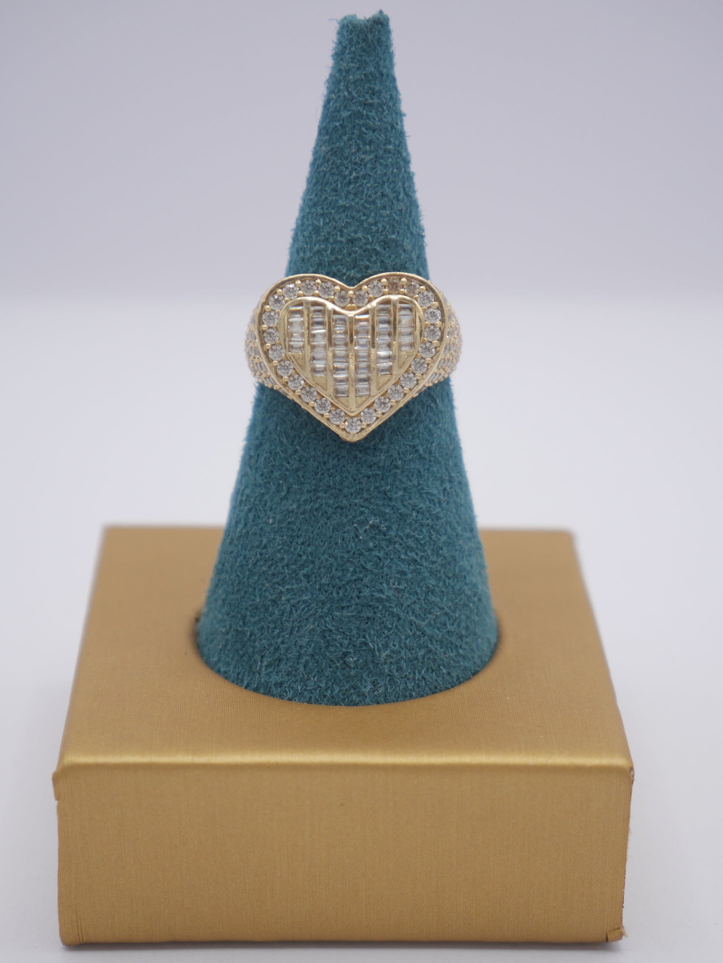New 14K CZ Heart Gold Ring I.J™