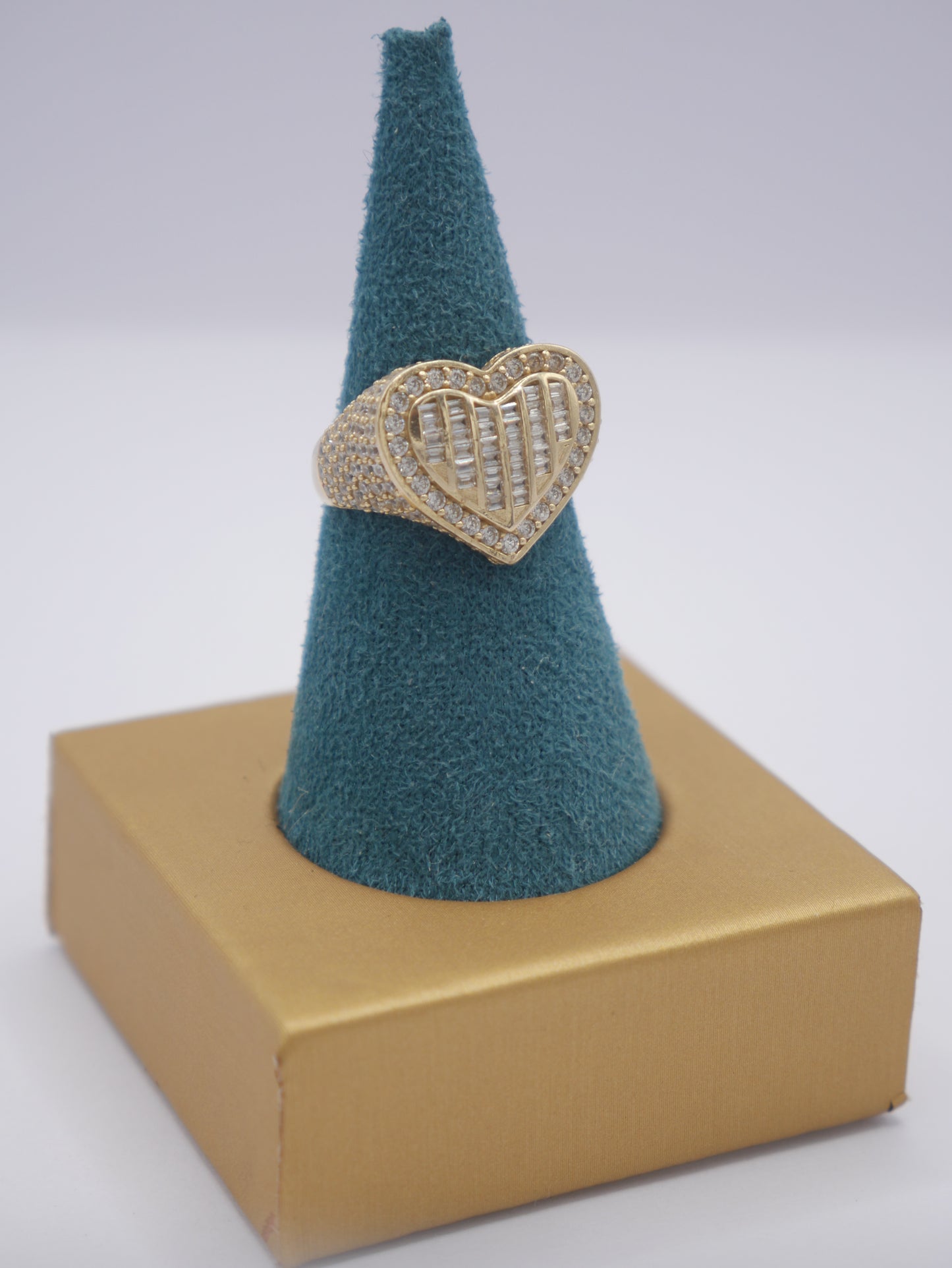 New 14K CZ Heart Gold Ring I.J™