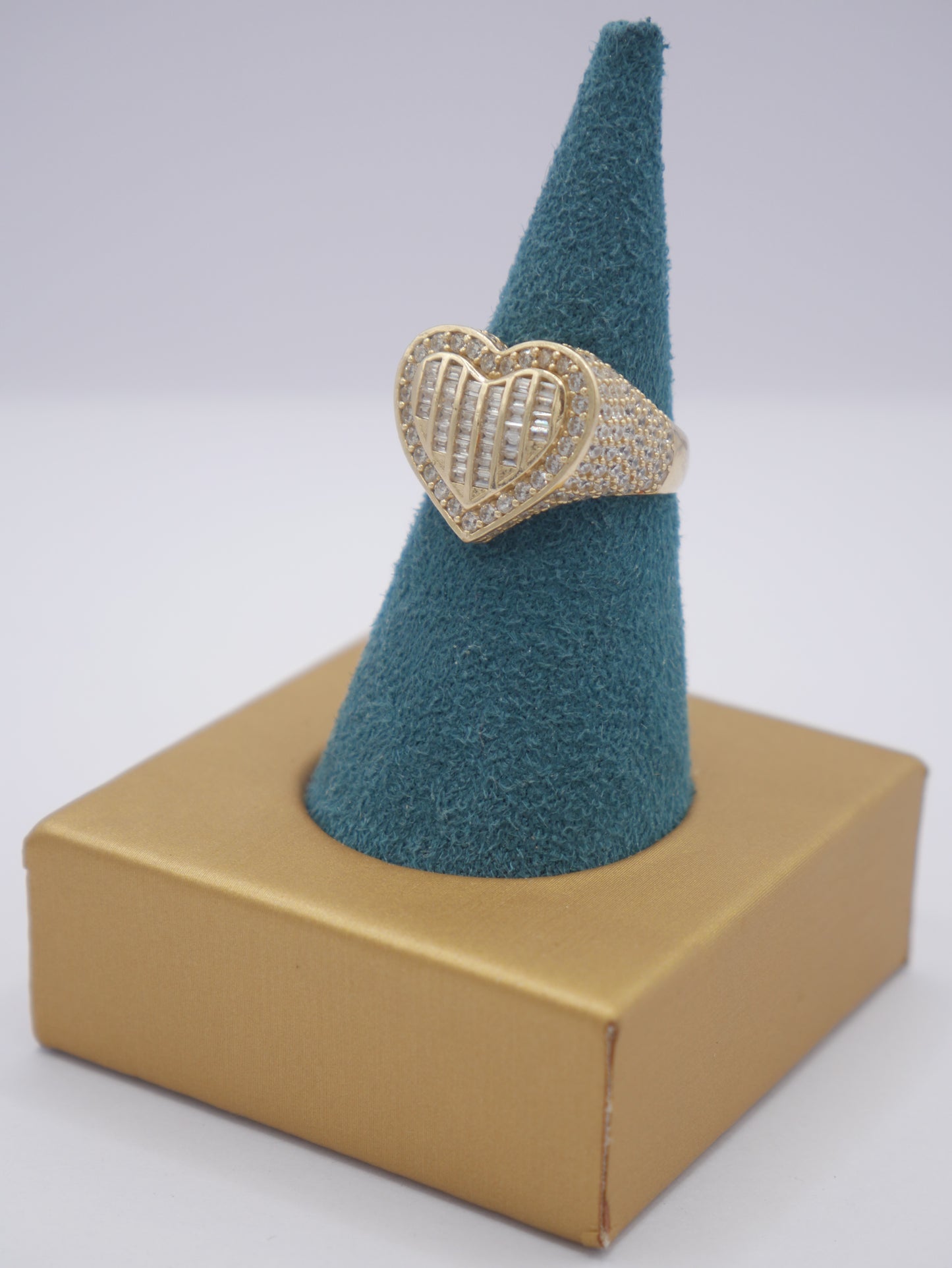 New 14K CZ Heart Gold Ring I.J™